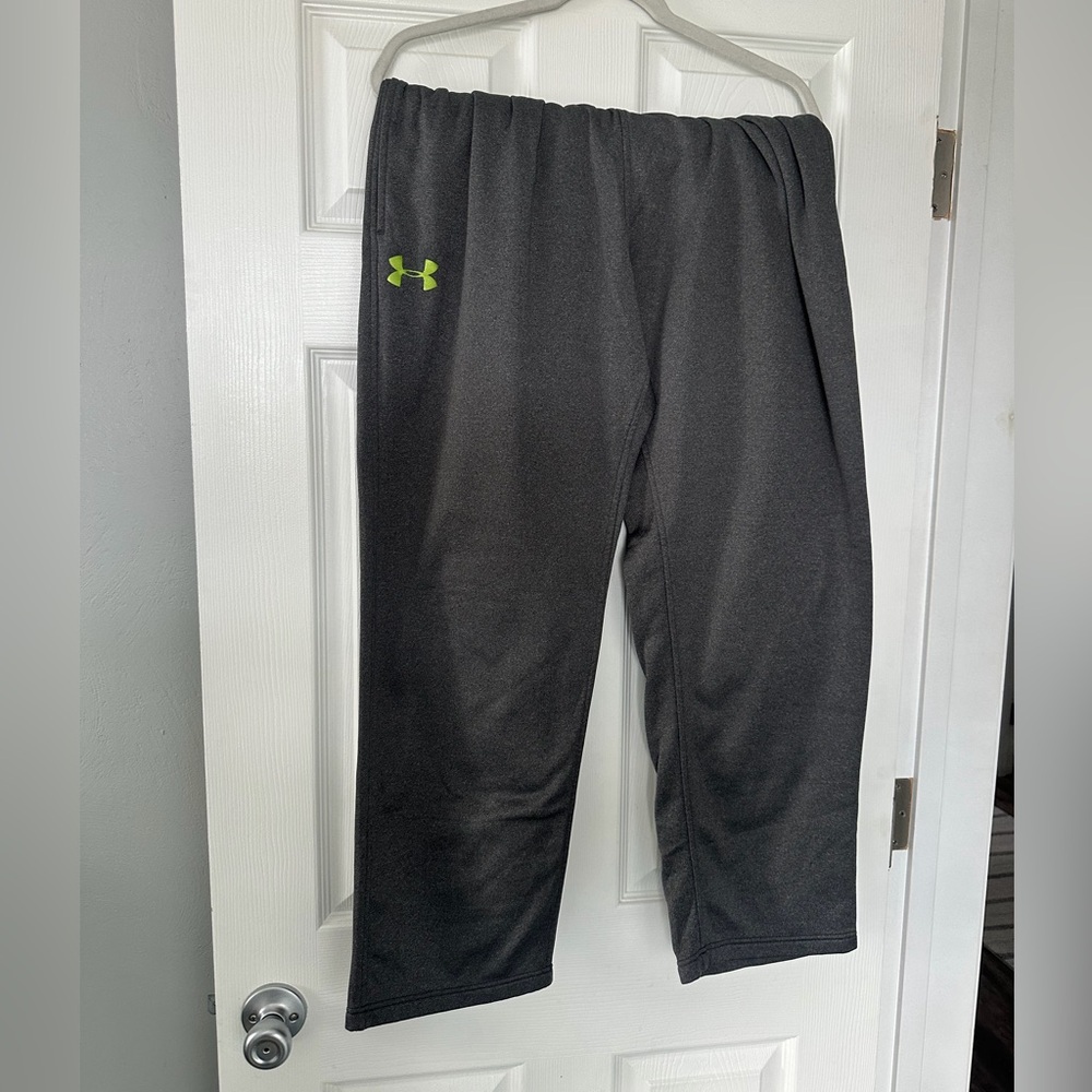 Under Armour Men’s Gray Joggers with Green Logo